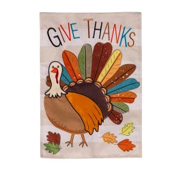 Thanksgiving - Tom Turkey Thanksgiving Burlap Garden Flag