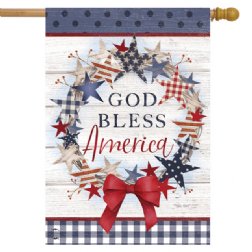 Patriotic - American Wreath House Banner - Printed