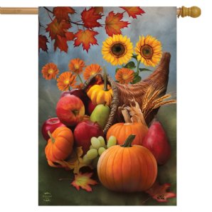 Fall - Bountiful Cornucopia House Flag