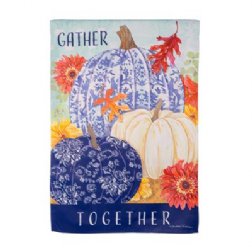 Thanksgiving - Changing Seasons Pumpkins Suede House Flag