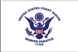 3'x5' Coast Guard, Two Ply Polyester, Heading and Grommets
