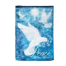 Christmas - Dove Peace Trio Lustre House Flag