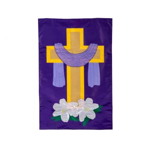 Easter - Easter Cross Basic Applique House Flag