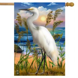 Summer - Egret House Flag - Printed