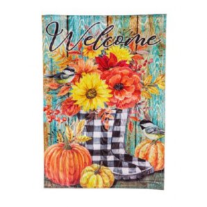 Fall - Fall Welcome Boots Moire House Flag