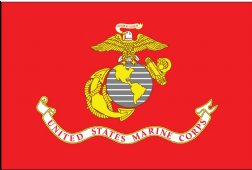 3'x5' Marine Corps, Two Ply Polyester, Heading and Grommets