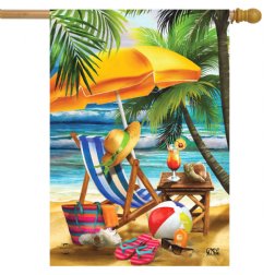 Summer - Welcome to Paradise Beach House Flag - Printed