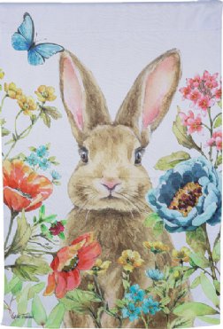 Spring - Garden Bunny Suede House Flag