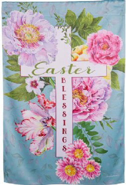 Easter - Easter Blessings Suede Garden Flag