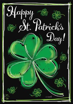 St. Patrick's Day - Shamrock House Flag - Printed