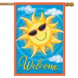 Summer - Summer Sunshine House Flag - Printed