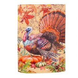 Thanksgiving - Thanksgiving Turkey Suede House Flag